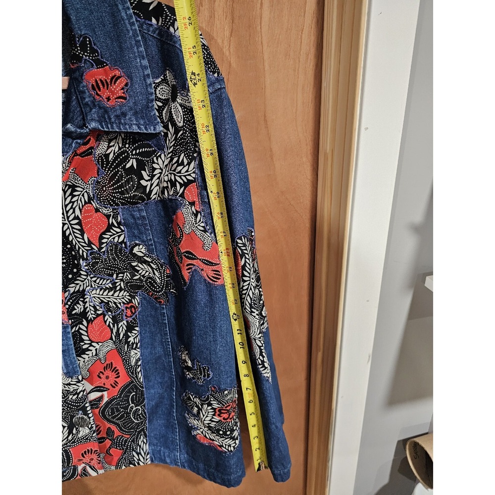 New Direction Women's Embroidered Floral Button Front Long Sleeve Denim Shirt - Picture 10 of 14